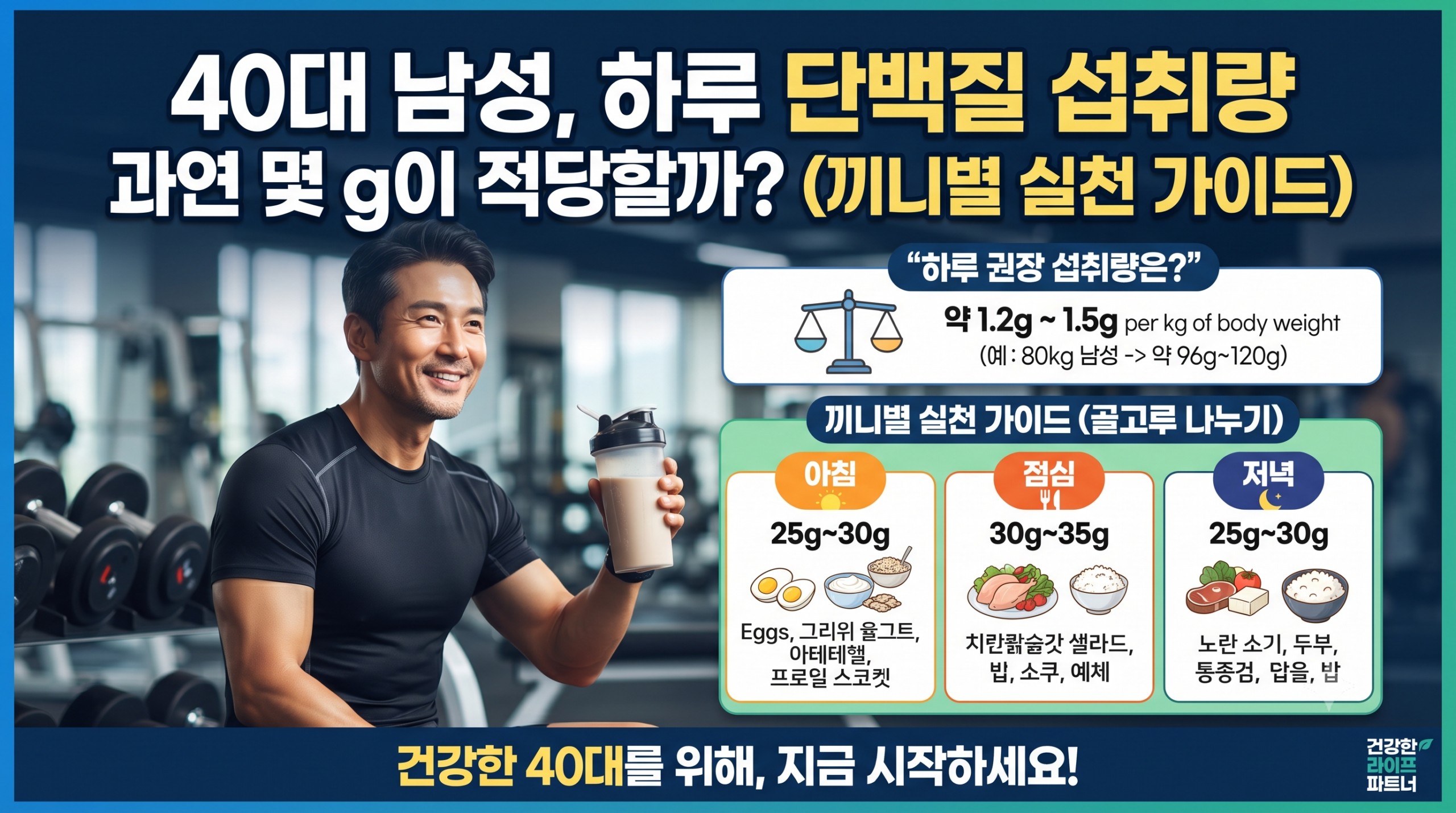 40대 단백질 하루 권장량 핵심 포인트
